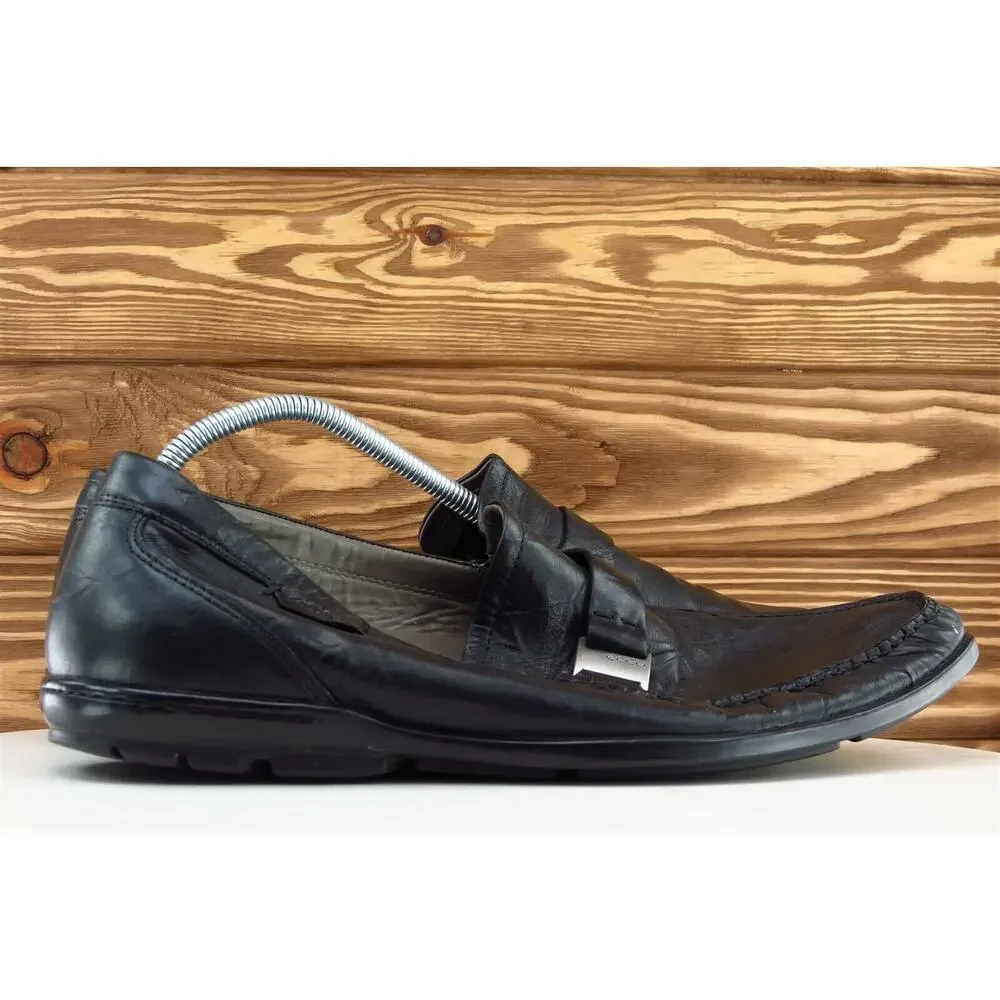 ECCO Shoes Sz 43 M Black Loafer Leather Men‎ 535250